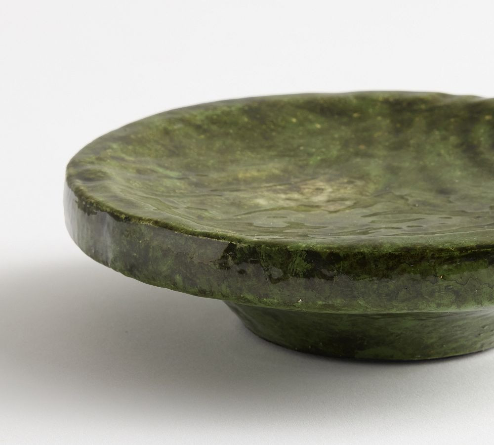 Green Glazed Ceramic Tray | Pottery Barn (US)