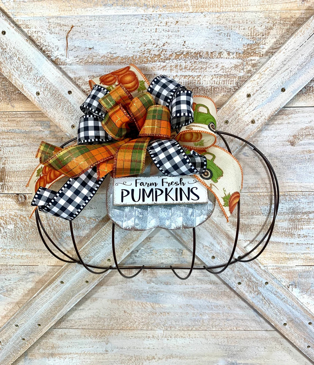 Pumpkin Door Hanger, Pumpkin Wreath, Wire Pumpkin Door Decor, Fall Wreath - Etsy | Etsy (US)