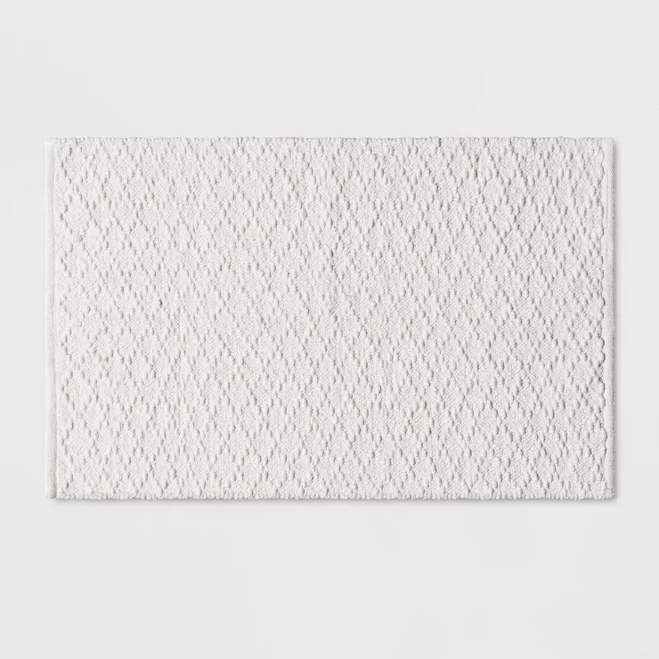 Diamond Stripe Bath Rug White - Threshold™ | Target