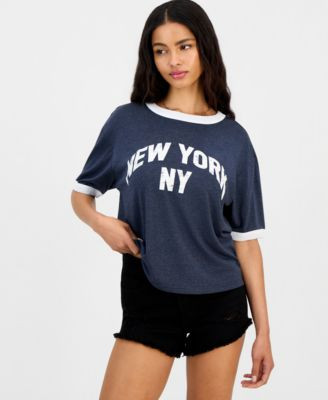 Juniors' Varsity Ringer T-Shirt | Macy's