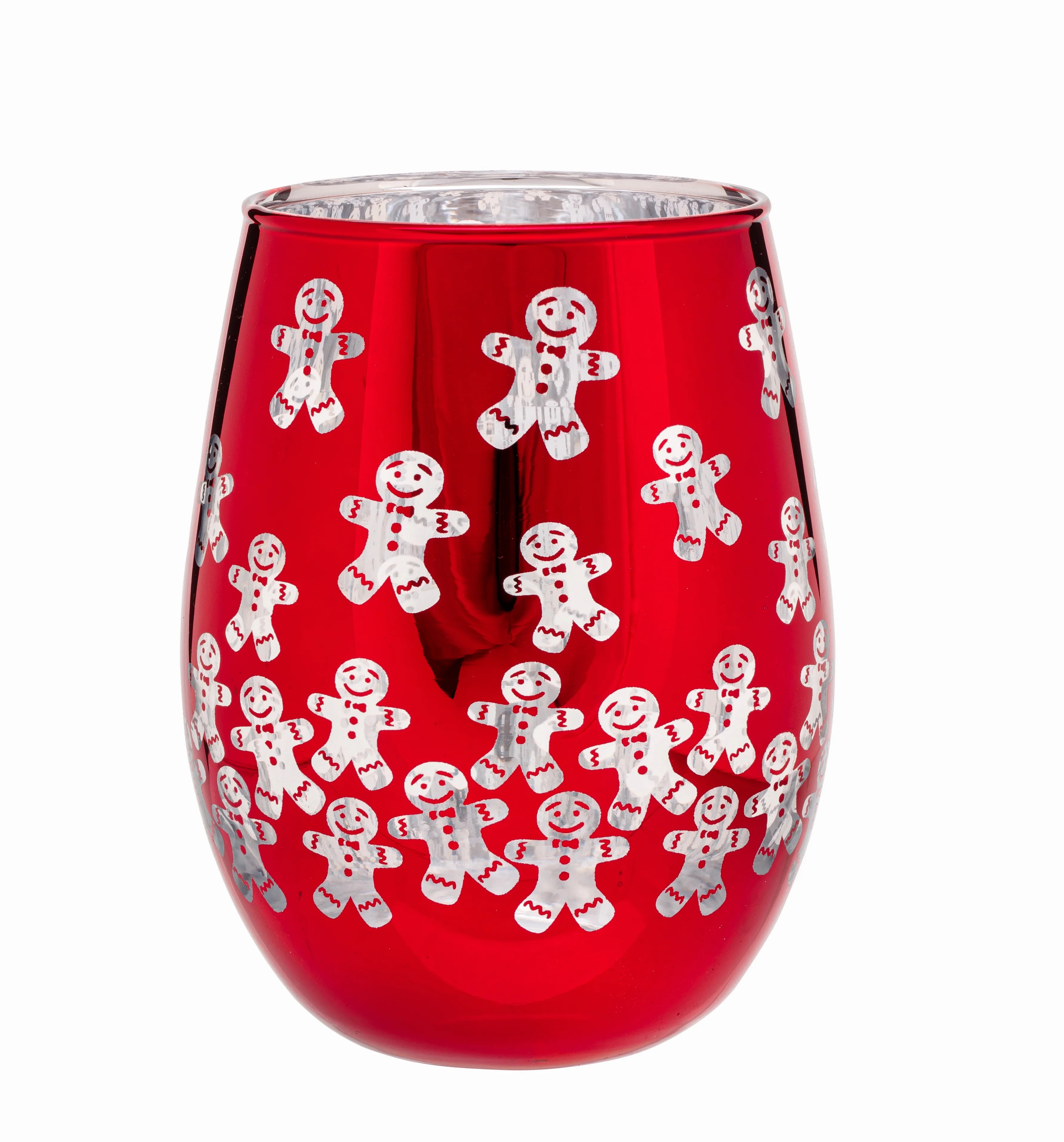 Holiday Time Two Tone Stemless Wine Gingerbread Man 17.5 OZ | Walmart (US)