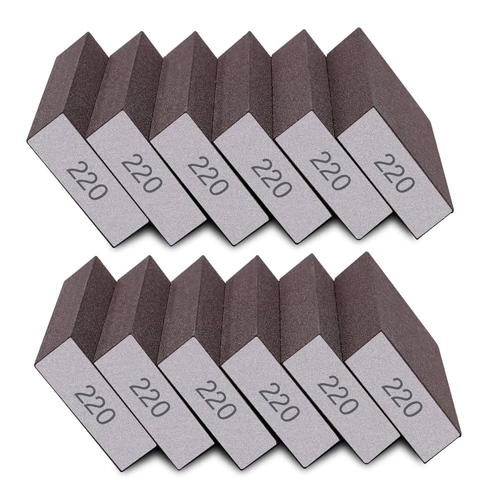12Pcs Sanding Sponge 220 Grit Fine Sanding Blocks for Drywall Metal Wood Washable and Reusable | Amazon (US)