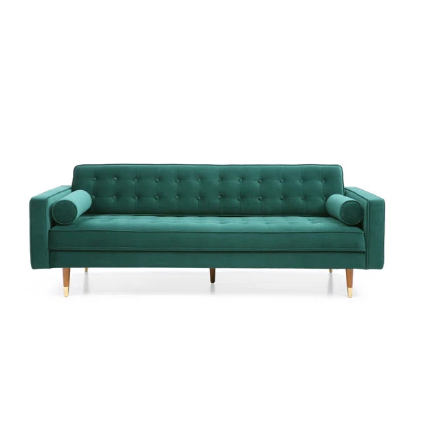Delp 85'' Velvet Square Arm Sofa with Reversible Cushions | Wayfair North America