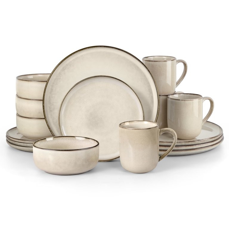 Vesteel Dinnerware Sets for 4, 16-Piece Stoneware Dish and Bowls Set, Handmade Reactive Glaze Cou... | Walmart (US)