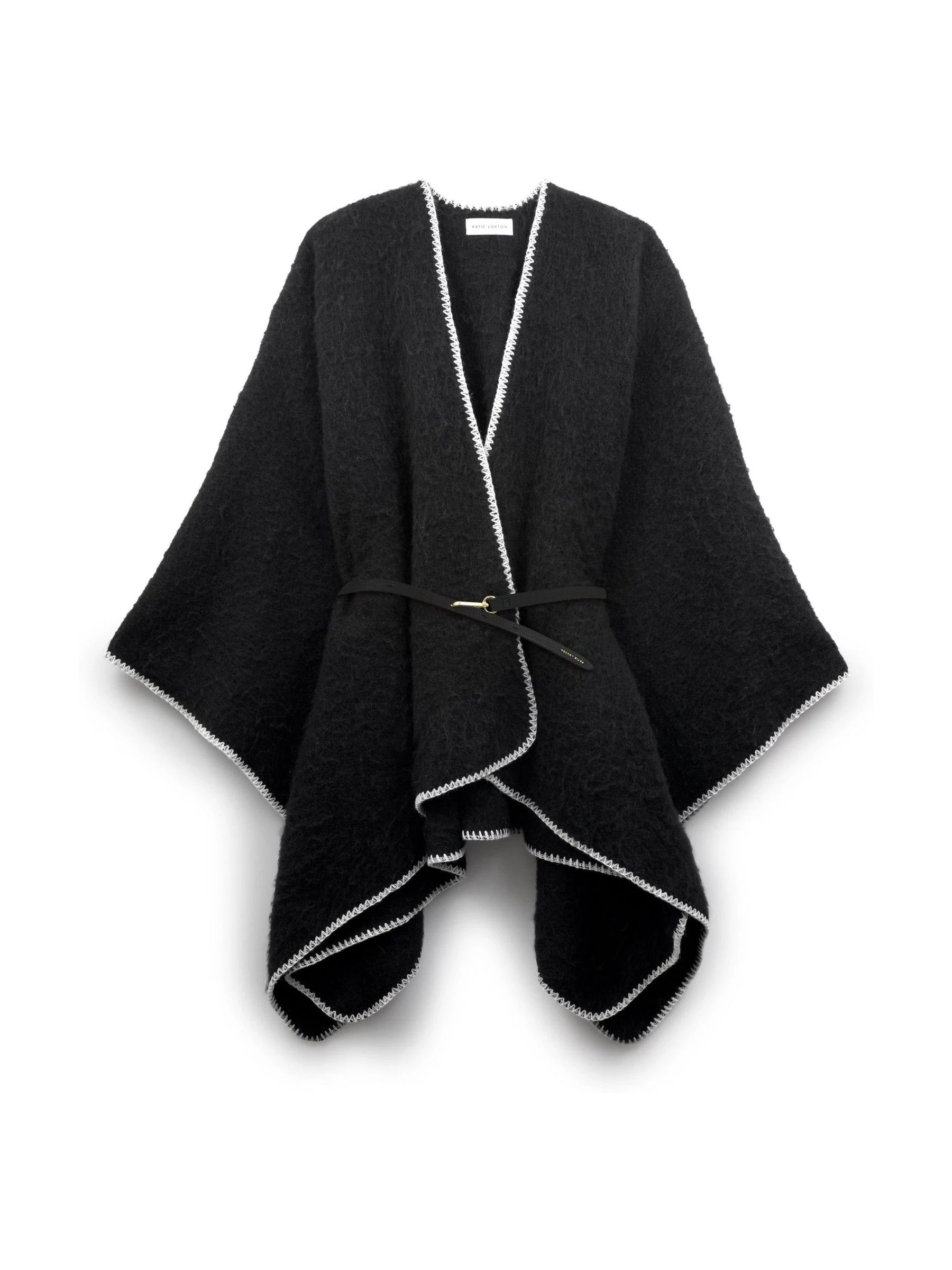 Katie Loxton Katie Loxton Black Whipstitch Cape With Belt | Next US