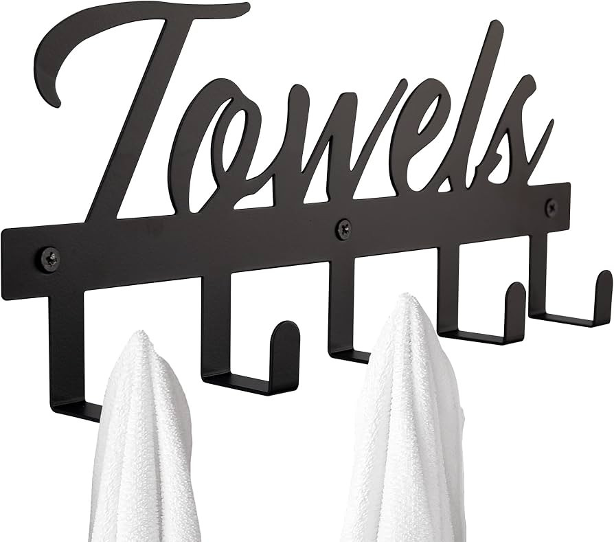 Aesthetic Bathroom Towel Rack for Wall Mount – Space Saving and Easy to Install Towel Holder Ho... | Amazon (US)