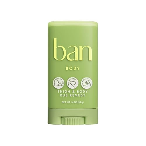 Ban Thigh & Body Anti-Friction Balm, Prevents Chafing & Skin Irritation, Anti Chafe Balm for Women & Men, Aluminum, Baking Soda & Talc Free, Unscented, 1.4 Oz | Amazon (US)