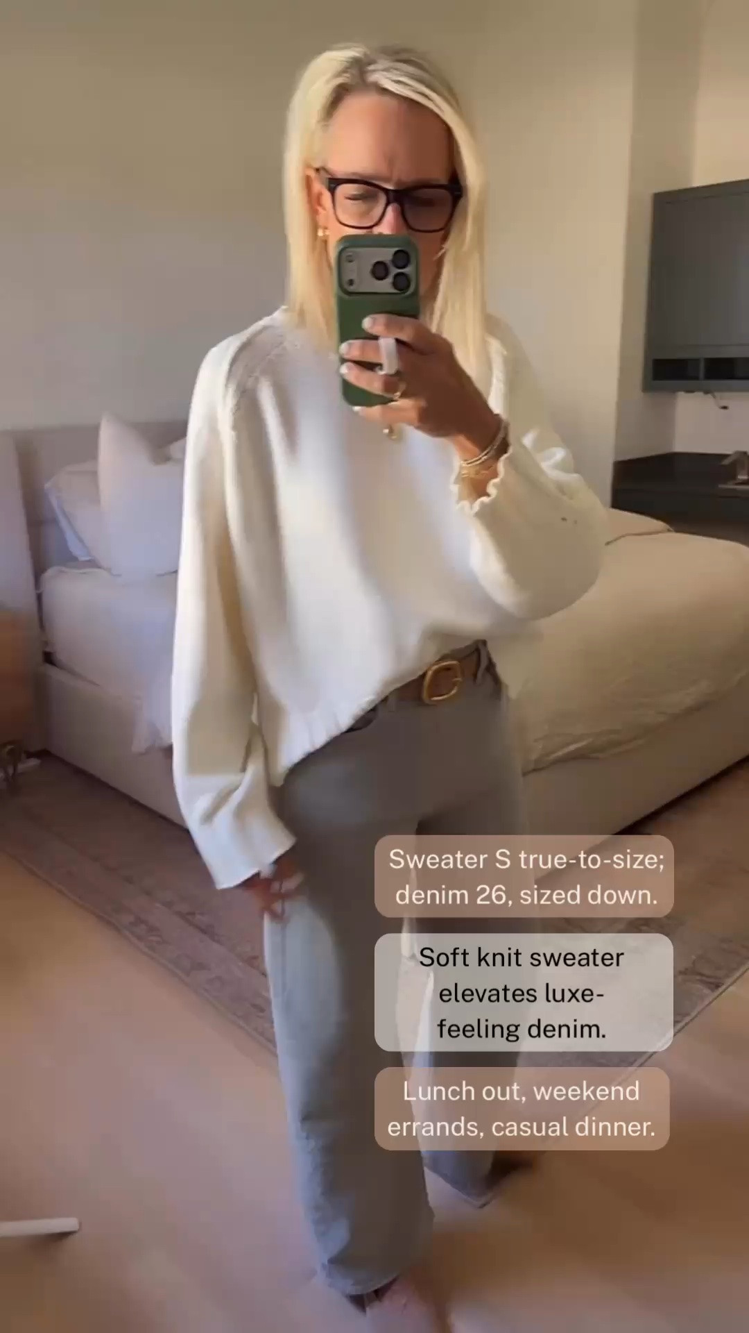 This soft knit sweater is one of those easy pieces that makes denim feel a little more polished. I’m wearing a small, true to size, with size 26 jeans that I sized down in. Perfect for lunch out, weekend errands, or a casual dinner—and Paige is having a Friends & Family event with 25% off sitewide right now.

#LTKootd #LTKOver40 #LTKSaleAlert
