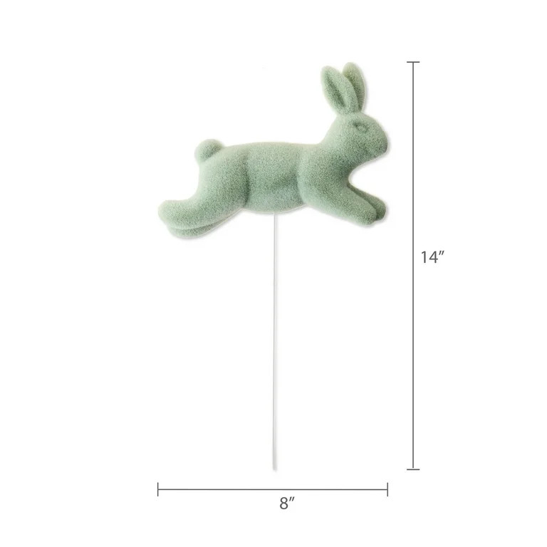 Easter Mint Flocked Bunny Decorative Pick, 14.7 in, by Way To Celebrate | Walmart (US)