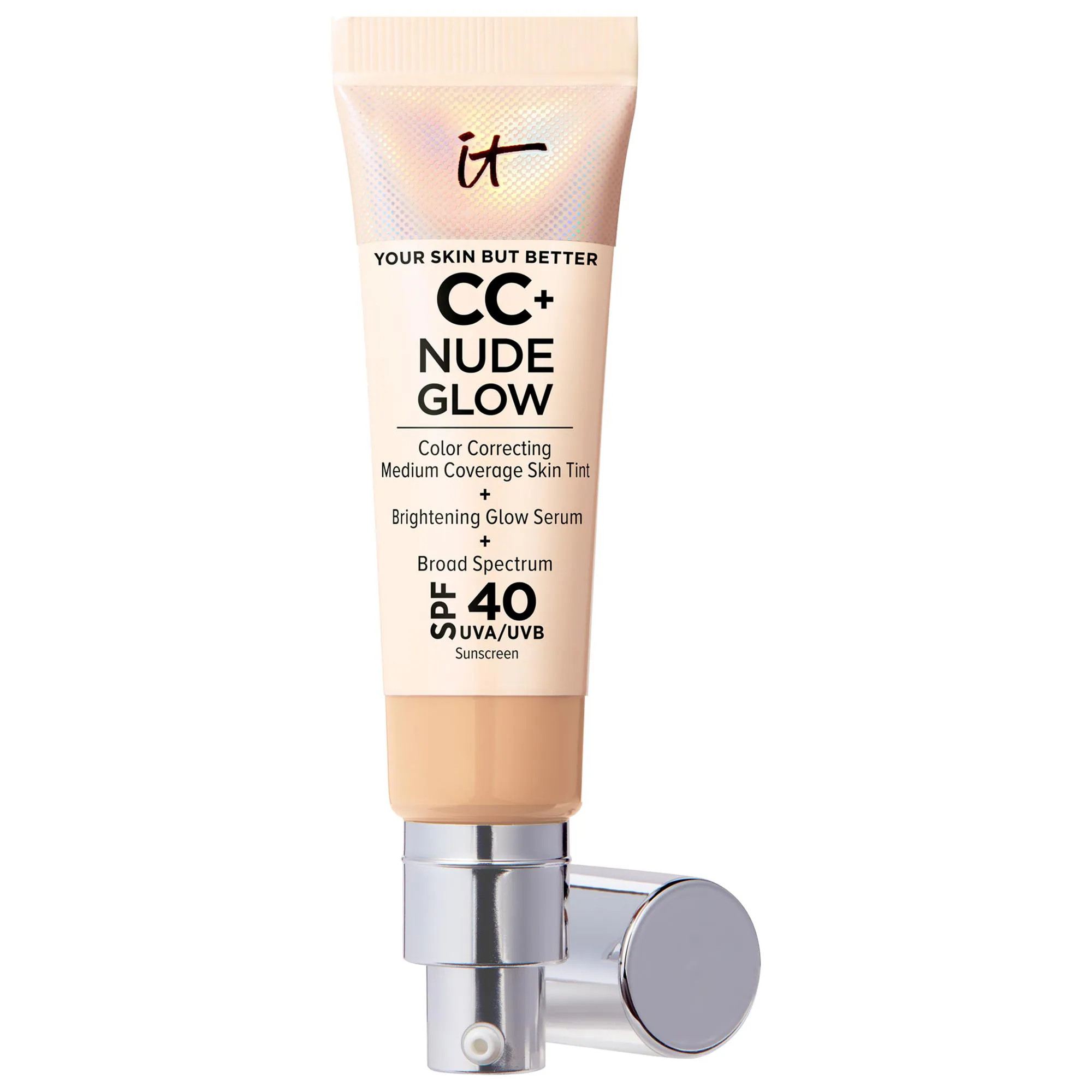 IT Cosmetics CC+ Nude Glow Lightweight Foundation + Glow Serum with SPF 40 and Niacinamide Medium 1. | Sephora (US)