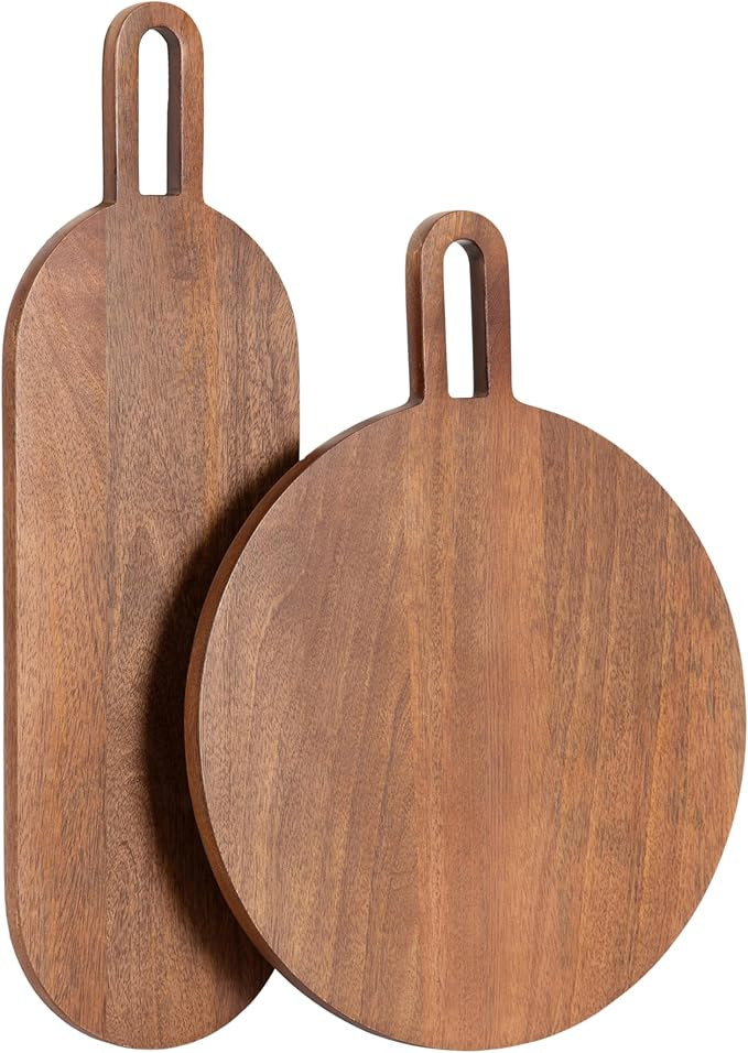 Kate and Laurel Staven Transitional Two-Piece Serving Boards Set, 7 x 22 and 14 x 18, Walnut Brow... | Amazon (US)