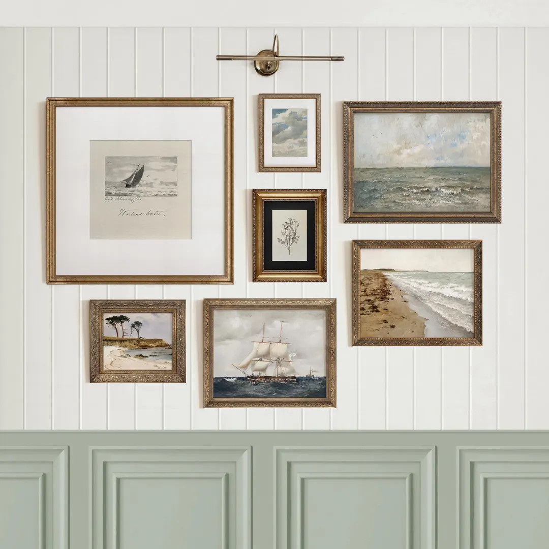 Framed Gallery Wall Art Set: White & Blue Coastal Prints #434 | Etsy (US)