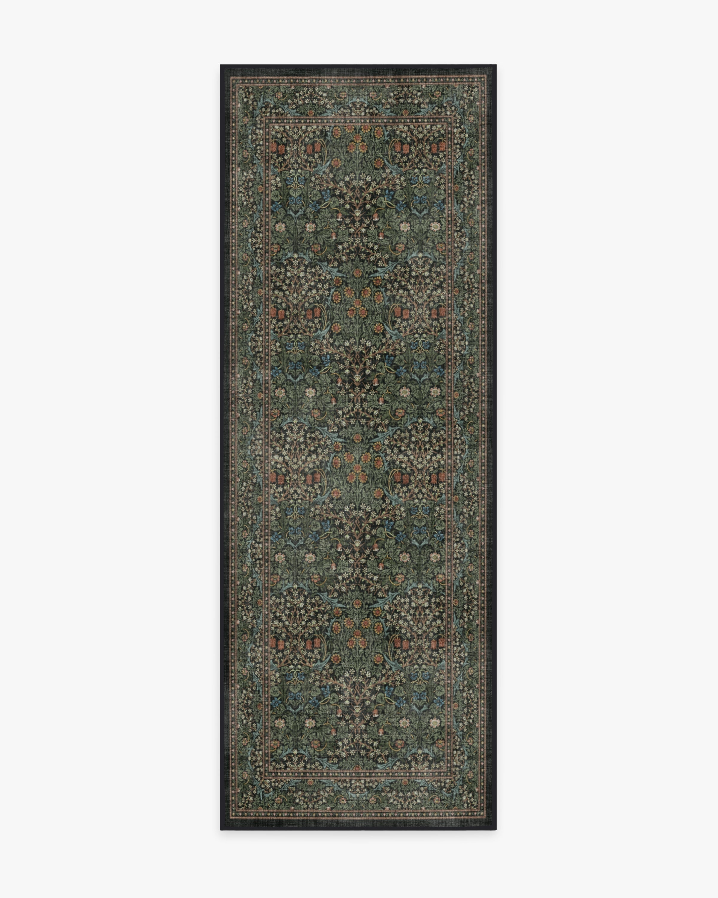 Morris & Co. Blackthorn Forest Green Rug | Ruggable