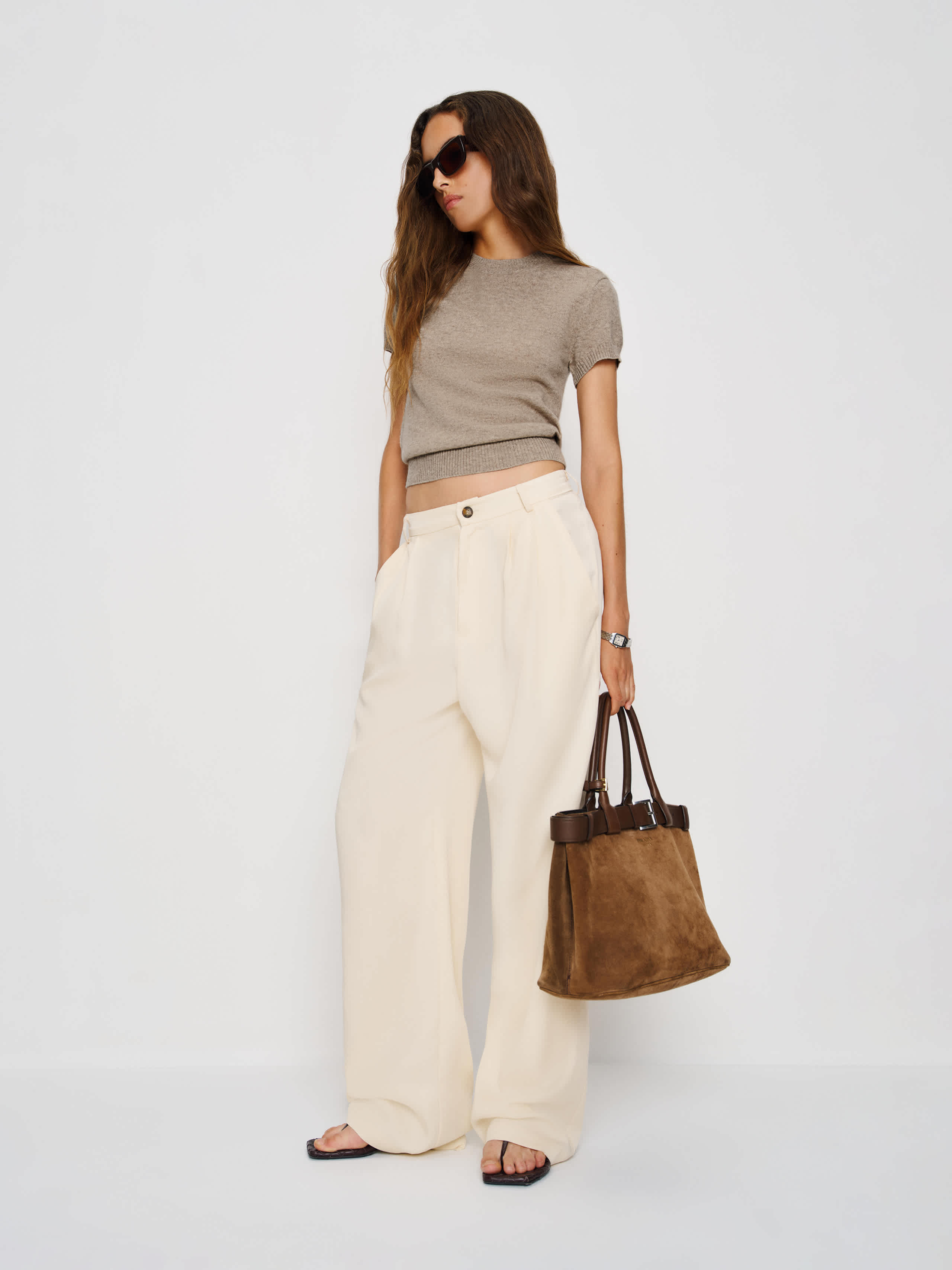 Reformation Darcy Cashmere T-Shirt Natural Medium | Reformation (Global)
