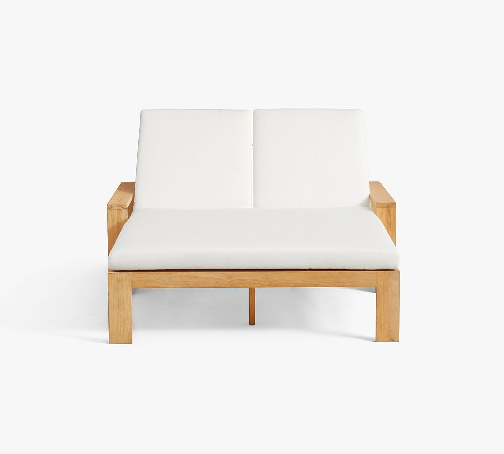 Malibu Teak Double Outdoor Chaise | Pottery Barn (US)