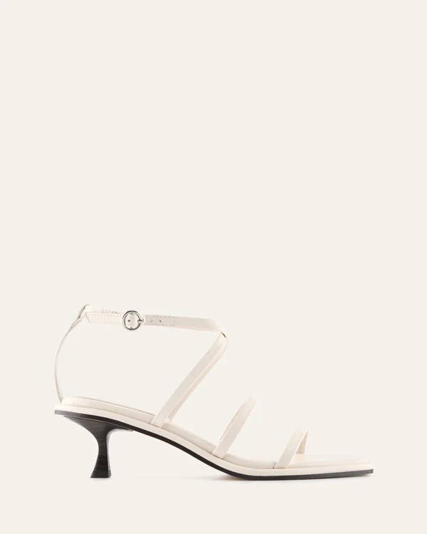 TUCKER MID HEEL SANDALS OFF WHITE LEATHER | Jo Mercer (AU)