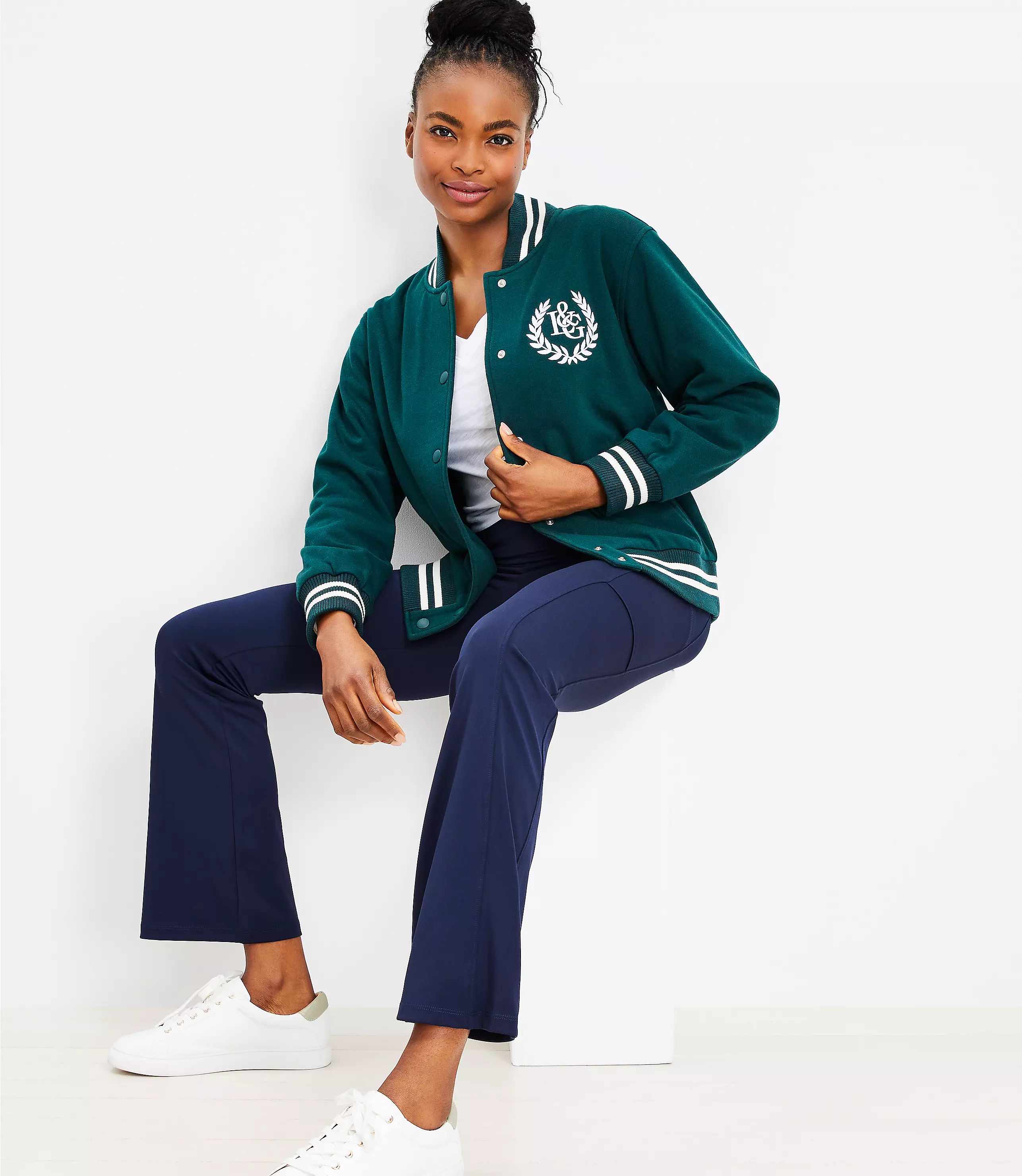 Lou & Grey Crest Varsity Jacket | LOFT