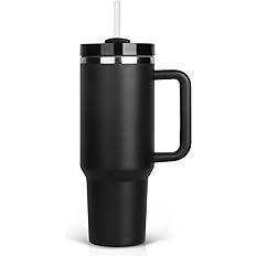 AMLYHUM Tumbler With Handle and Straw Lid 40 oz, Stainless Steel Water Bottle Travel Mug Insulate... | Amazon (US)