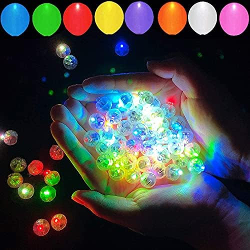 10 Colors LED Balloon Lights,100pcs Assorted Colors Flash Lights Colorful Mini Ball Lights Round Led | Amazon (US)
