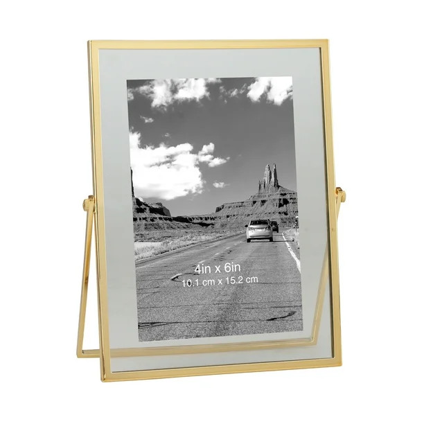 Better Homes & Gardens 4x6 Gold Floating Photo Frame with Metal Easel - Walmart.com | Walmart (US)