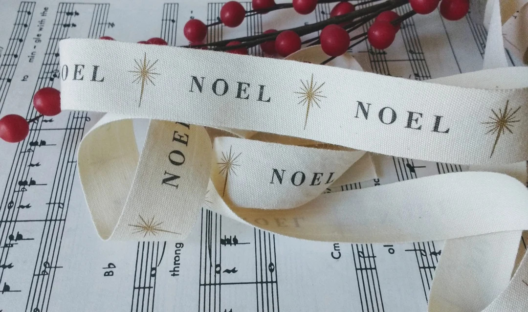 Noel Printed Ribbon, Christmas Ribbon, Gift Wrapping, Patterned Ribbon, Party Supplies, Christmas... | Etsy (US)