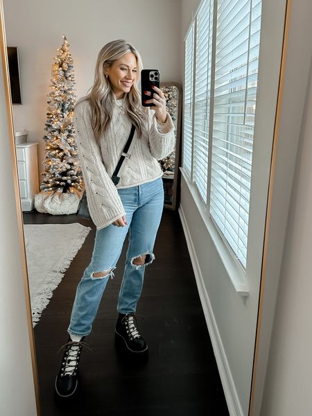 Wearing a small in target sweater, xs in target tee, and 24 short in Abercrombie jeans. //

Mom outfit. Mom style. Mom jeans. Casual outfit. Casual style. Winter outfit. Winter style. Target style  

#LTKSeasonal #LTKHoliday #LTKshoecrush