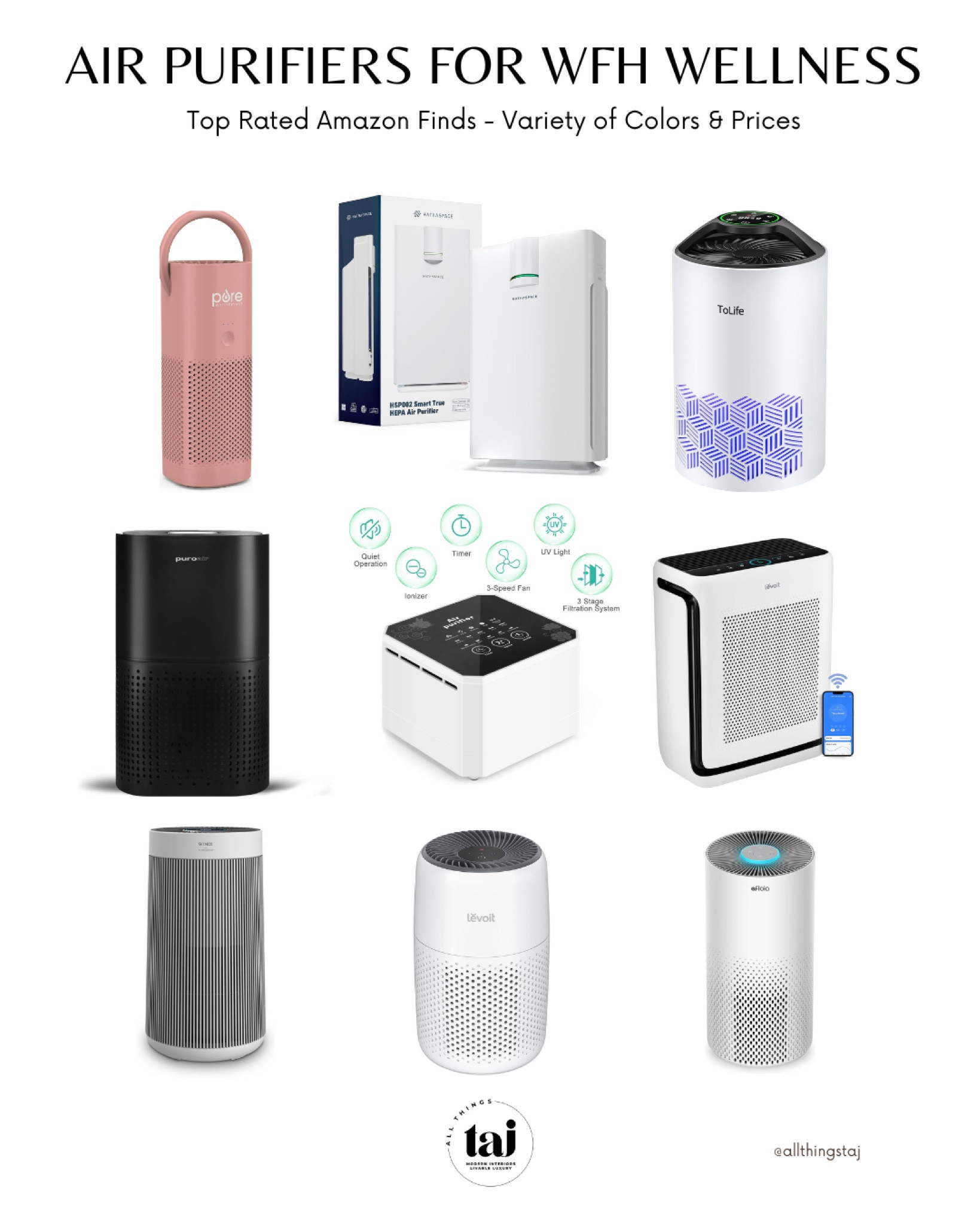 Air purifiers, remove allergens, reduce asthma, triggers in the air, reduce the risk of airborne virus exposure, is is dust buildup, removes bad odors, and more. Continuing my WFH series, a stylish air purifier is essential to your work from home space, a top tier wellness addition to say the least.

#LTKSeasonal #LTKGiftGuide #LTKhome