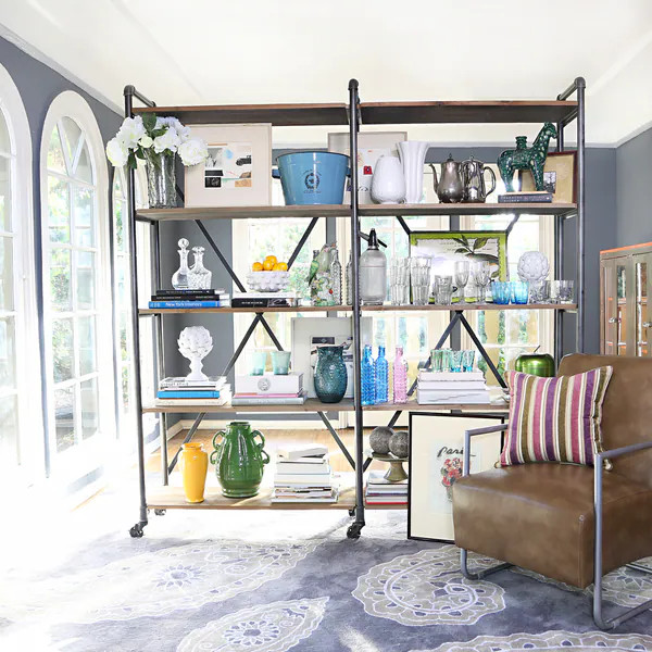 angelo:HOME Ludlow Wood and Metal Shelving Wall Unit | Bed Bath & Beyond