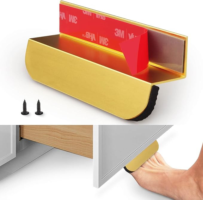 RVPEKUPE 1-Pack Under Cabinet Foot Pull with Adhesive and Screws, Hands Free Toe Foot Pull Opener... | Amazon (US)