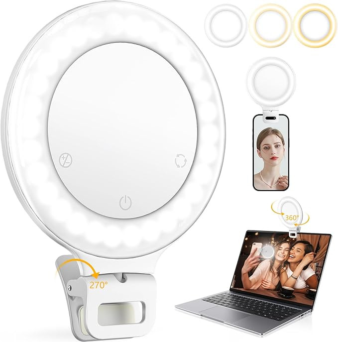 Ring Light, 3 Light Mode Selfie Light Rechargeable Large Capacity Battery Portable 60 LED Adjusta... | Amazon (US)
