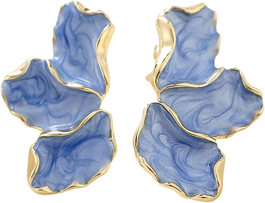 Chunky Irregular Large Leaf Petal Earrings for Women, Statement Flower Petal Dangle Earrings Dang... | Amazon (US)