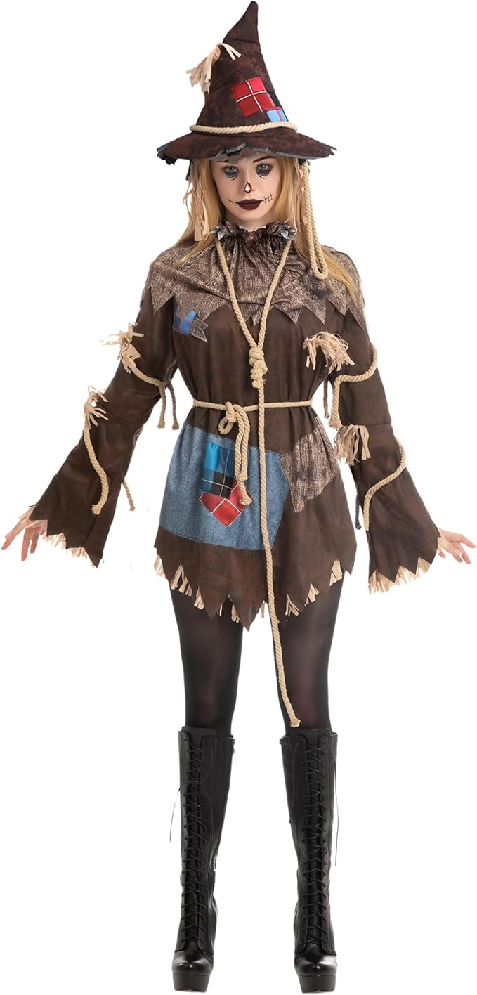 Spooktacular Creations Scary Scarecrow Costume Women, Evil Scarecrow Dress, Creepy Halloween Cost... | Amazon (US)