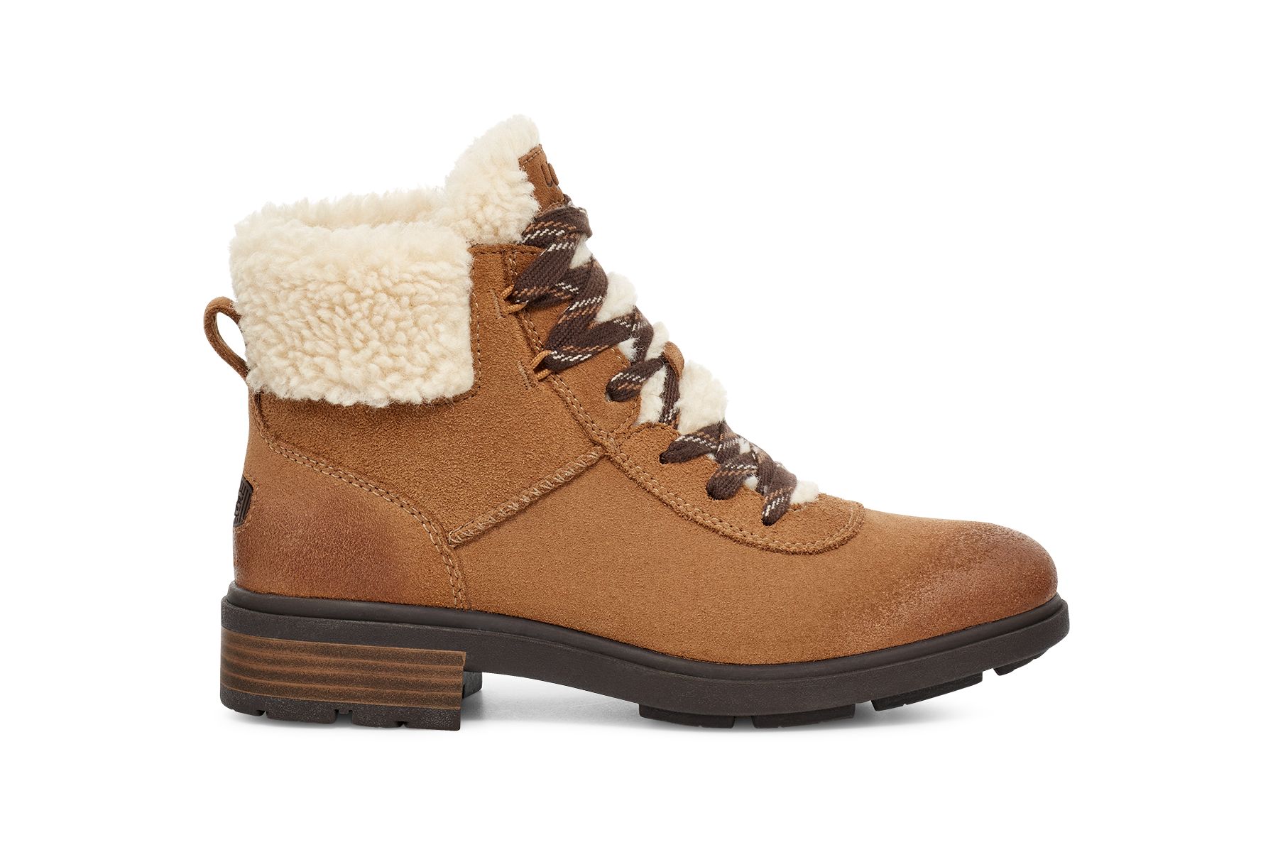 UGG Women's Harrison Cozy Lace Suede Boots in Chestnut, Size 8 | UGG (US)