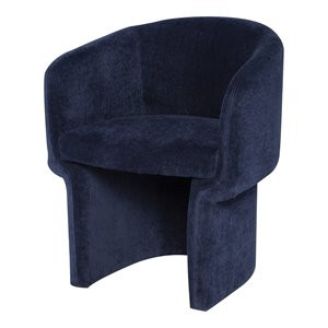 Nuevo Clementine 18.3" Fabric/Plastic Dining Chair in Twilight Blue/Matte Black | Cymax