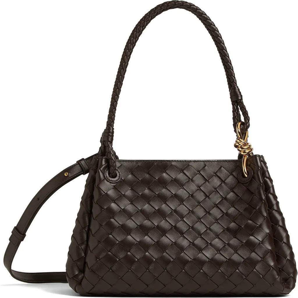 Bottega Veneta Small Parachute Intrecciato Leather Shoulder Bag in 2190 Fondant-M Brass at Nordstrom | Nordstrom