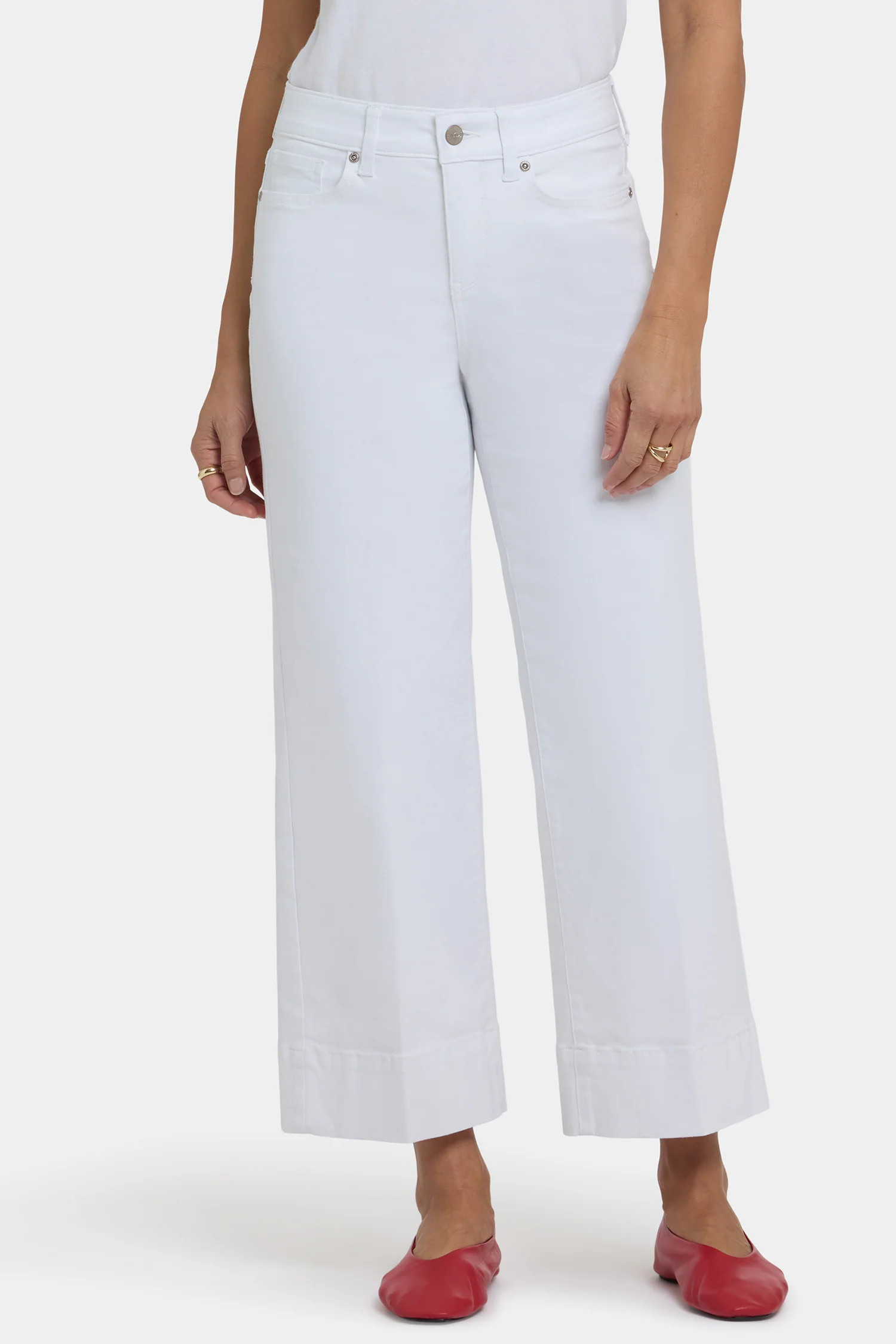 Teresa Wide Leg Ankle Jeans In Petite - Optic White | NYDJ