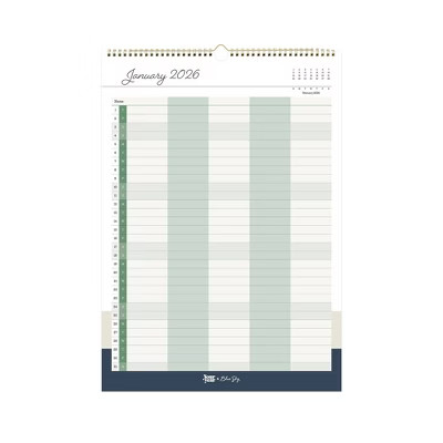 Blue Sky 12"x17" 2026 Monthly Wall Calendar Parent Tracking Safety Wirebound Family Organizer | Target