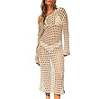 ReachMe Womens Crochet Cover Up Dress Oversized Bathing Suit Cover Up Long Sleeve Knit Maxi Dress... | Amazon (US)