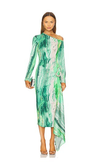 Tahia Dress in Green Marble | Revolve Clothing (Global)