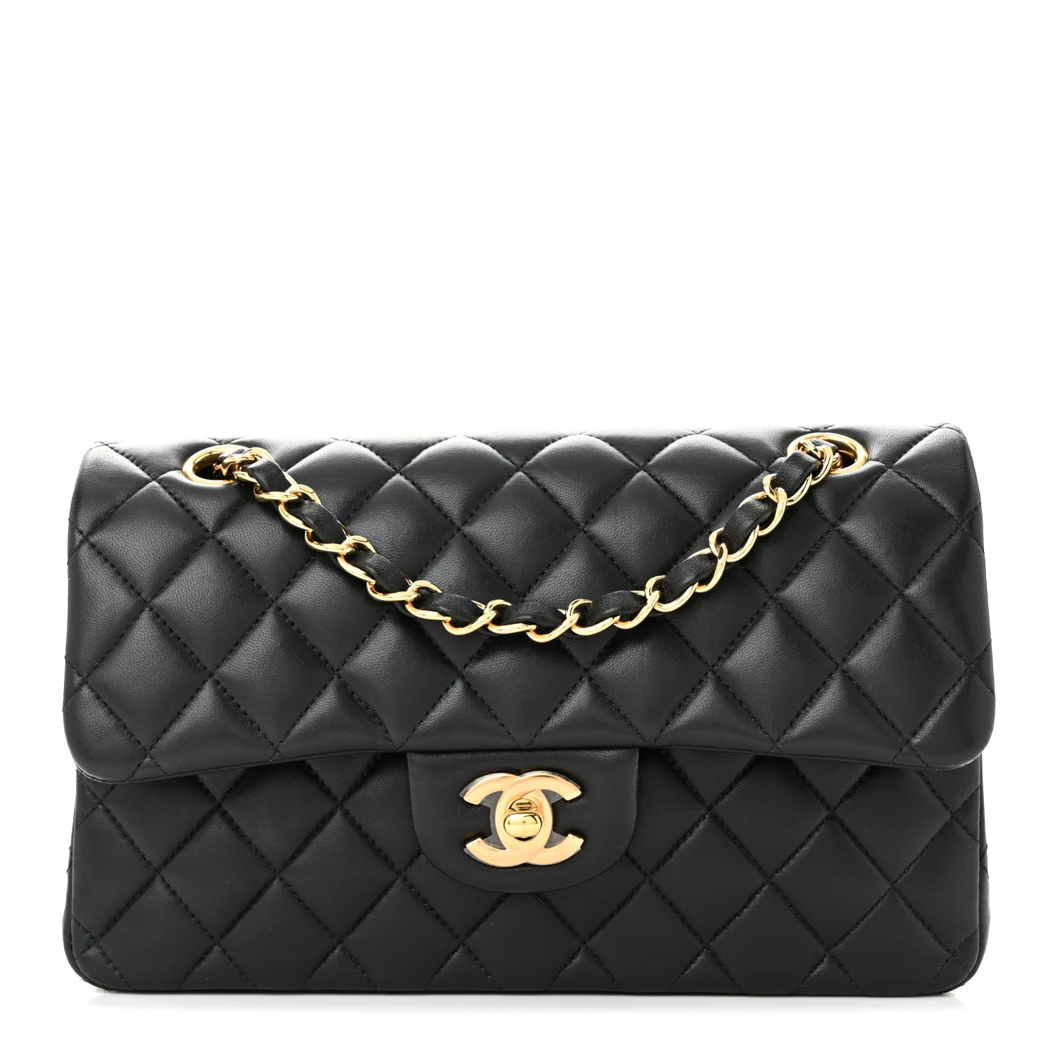 Lambskin Quilted Small Double Flap Black | FASHIONPHILE (US)