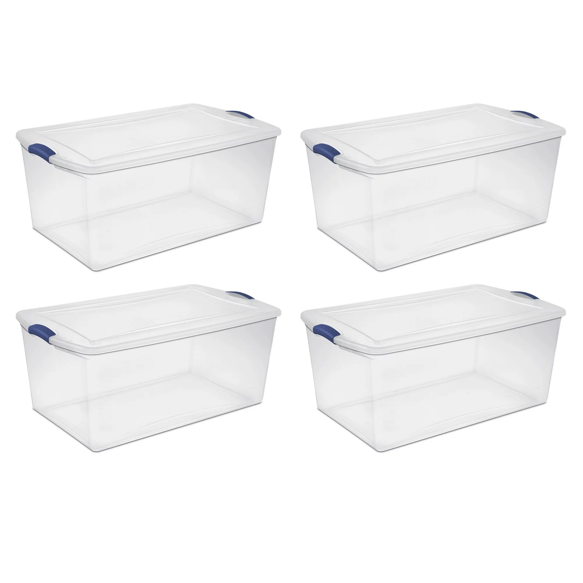 Sterilite 105 Qt. Latch Box Stadium Blue Set of 4 | Walmart (US)