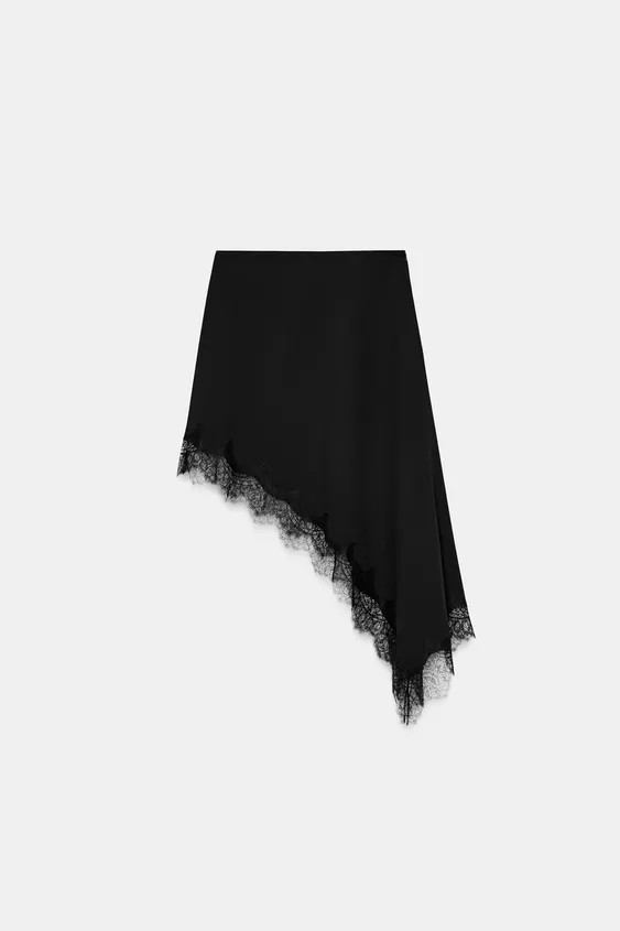ASYMMETRIC LACE SKIRT ZW COLLECTION | Zara UK