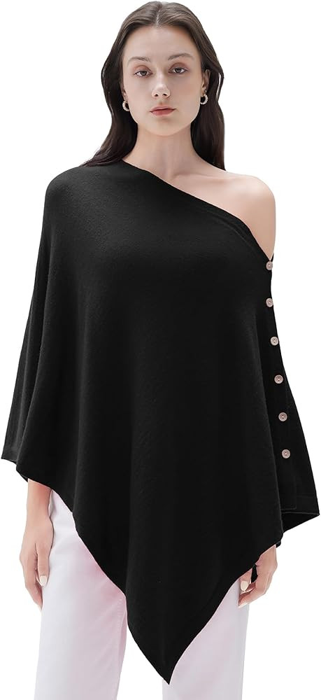 SUUKSESS Women Cashmere Knit Poncho Shrug Bolero Lightweight Shawl Wraps Pullover Sweater | Amazon (US)