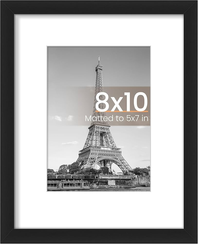 upsimples 8x10 Picture Frame, Display Pictures 5x7 with Mat or 8x10 Without Mat, Wall Hanging Pho... | Amazon (US)