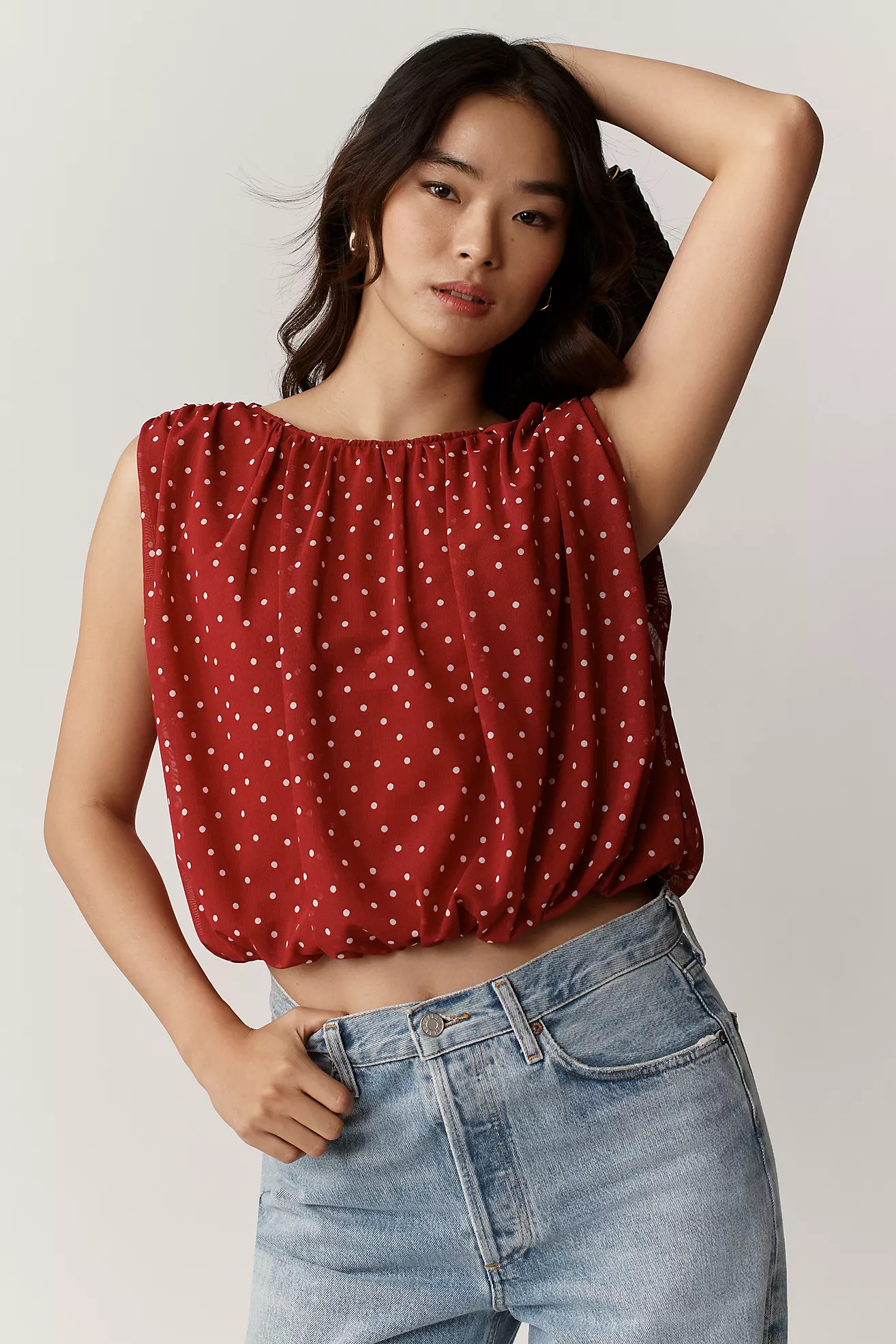 By Anthropologie Mesh Bubble Muscle Top | Anthropologie (US)