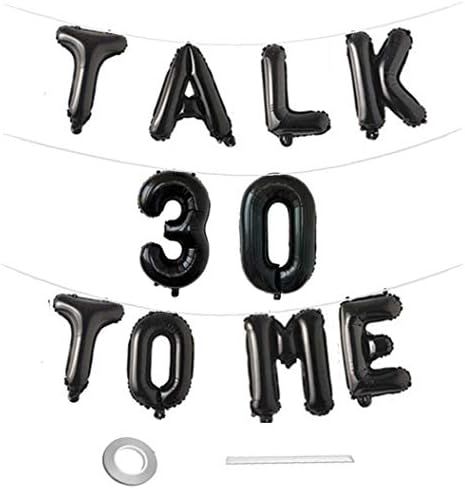 Talk 30 To Me Balloons Banner Happy 30th Birthday Balloon Dirty 30 Party Decorations Black Letter... | Amazon (US)