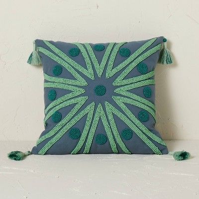 Beaded Radial Pattern Square Throw Pillow - Opalhouse&#8482; designed with Jungalow&#8482; | Target