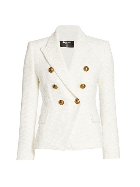 Double-Breasted Tweed Jacket | Saks Fifth Avenue