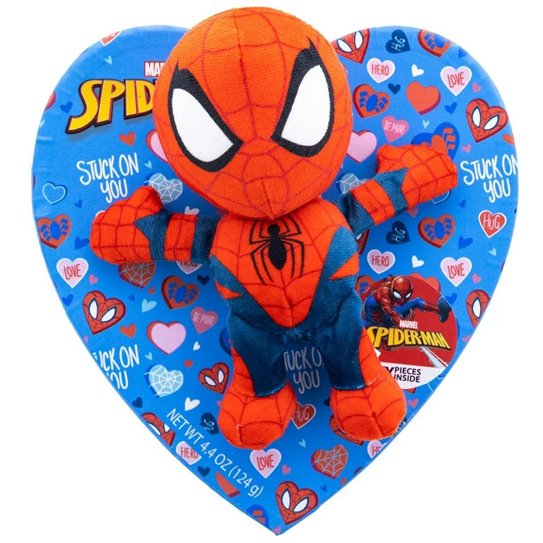 Valentine&rsquo;s Day Spiderman Plush Toy Heart Shape Box w/Milk Chocolates | Walmart (US)