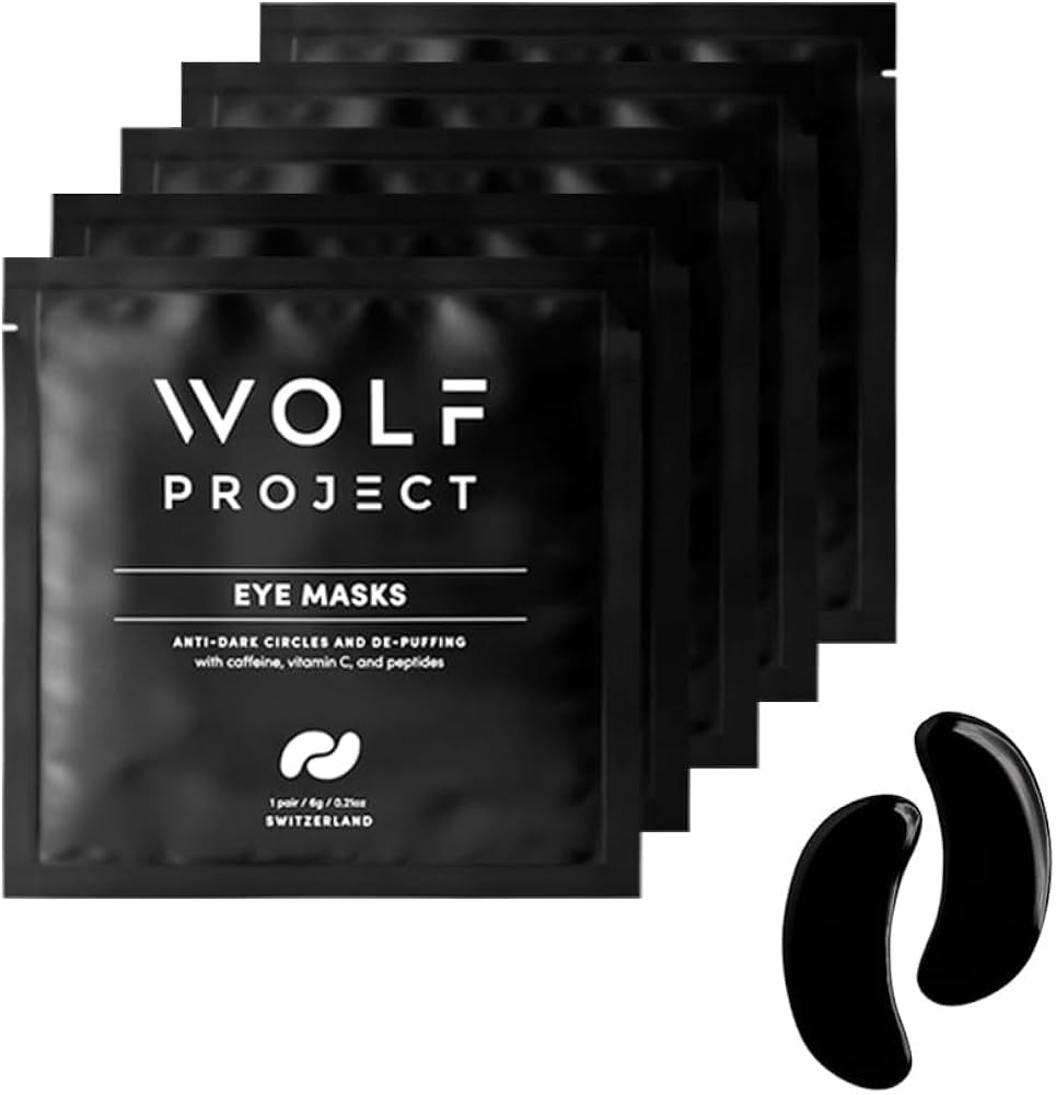 Wolf Project Under Eye Mask for Dark Circles and Puffiness with Caffeine, Vitamin C, Peptides to ... | Amazon (US)